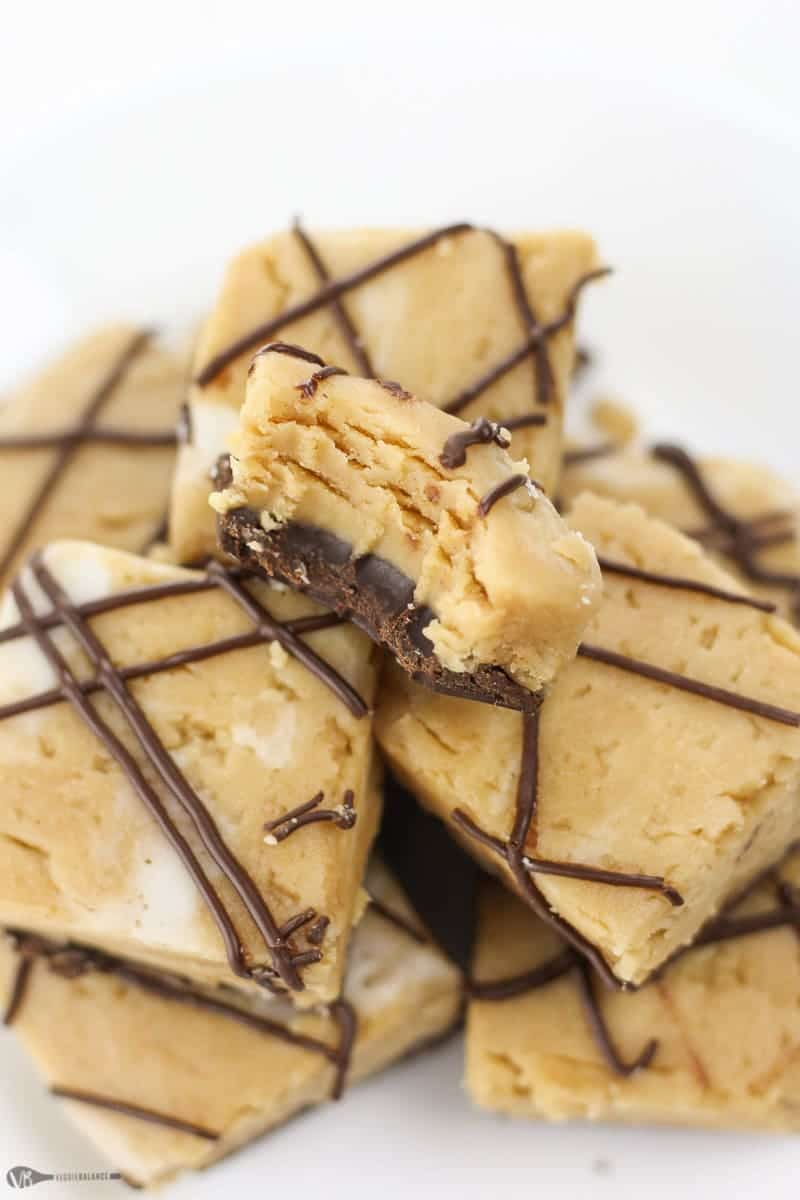 Easy No-Bake Peanut Butter Buckeye Bars Recipe - Veggiebalance.com