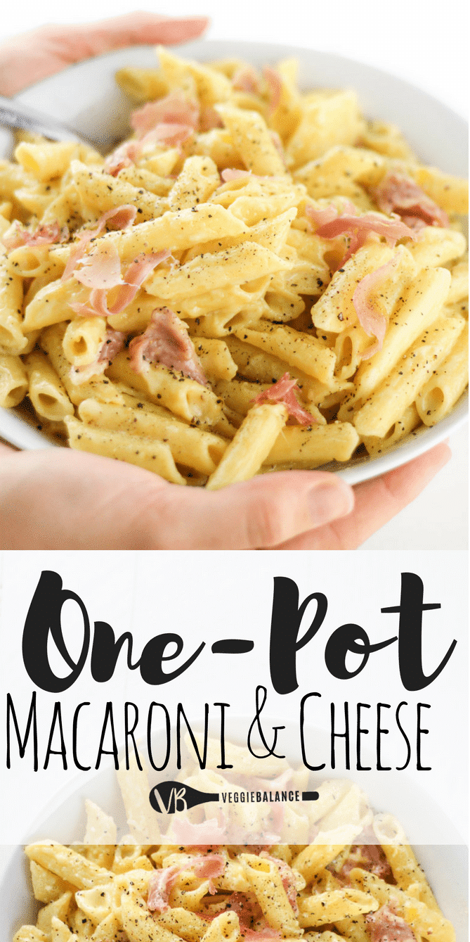 Gluten Free Macaroni and Cheese made in one pot in less than 30 minutes. Gooey and creamy macaroni and cheese with prosciutto tossed in makes the best dinner ever.