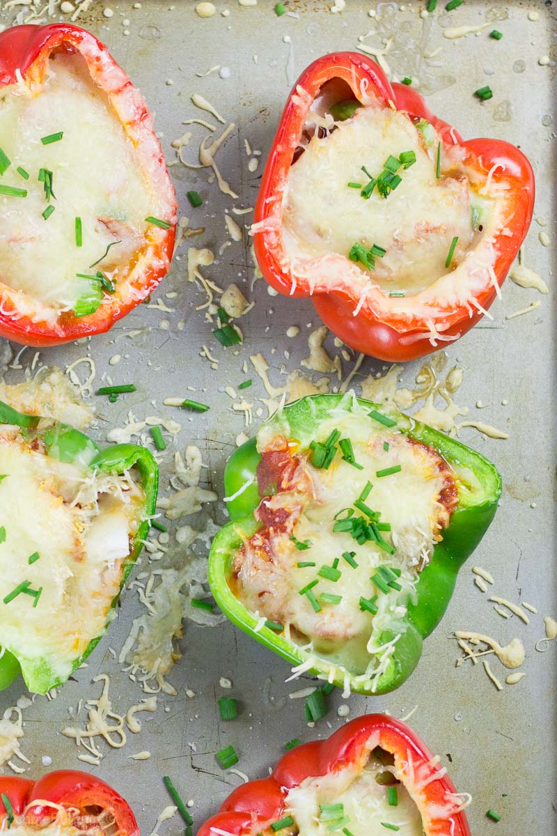 Bell Pepper Pizzas recipe are the absolutely best low carb dinner - Veggiebalance.com