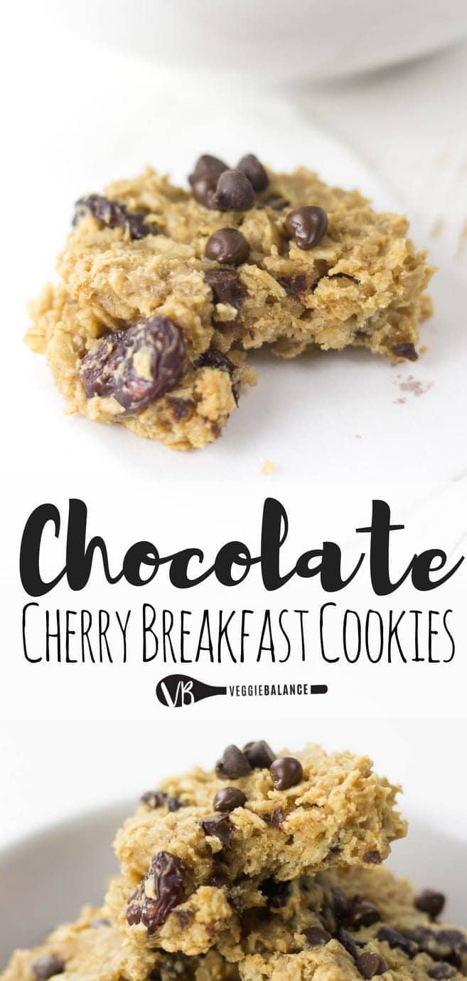 Delicious Chocolate Cherry Oatmeal Breakfast Cookies Recipe
