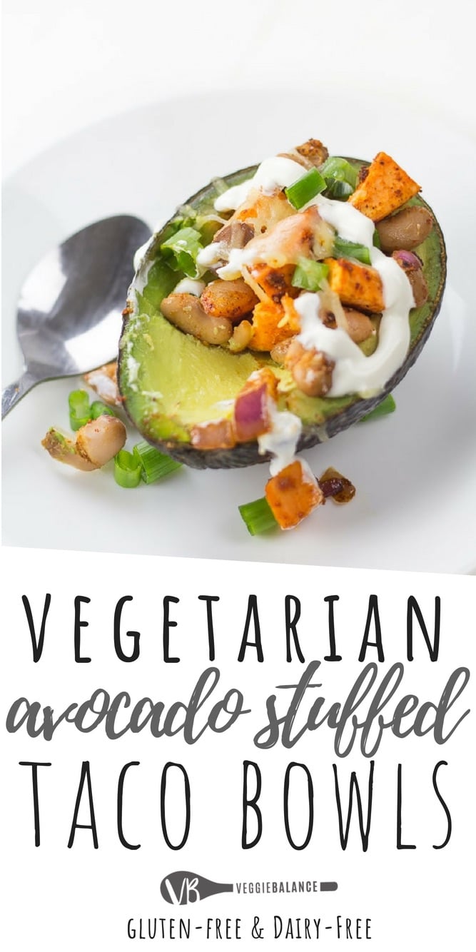 Avocado Taco Bowls with Sweet Potato recipe made with 6 simple and easy ingredients for a healthy and quick meal. This is a fantastic stuffed avocado recipe to make for meal prepping.