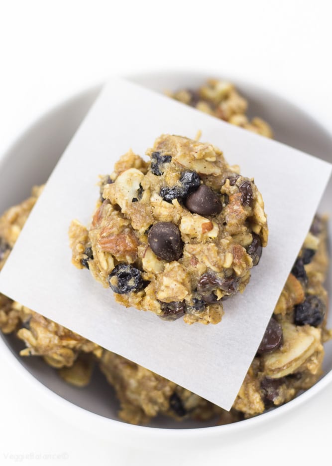 Blueberry Breakfast Cookies healthy and Gluten Free - Veggiebalance.com