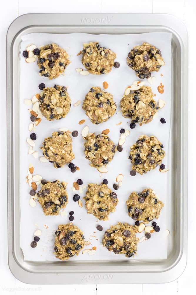 Blueberry Breakfast Cookies healthy and Gluten Free - Veggiebalance.com