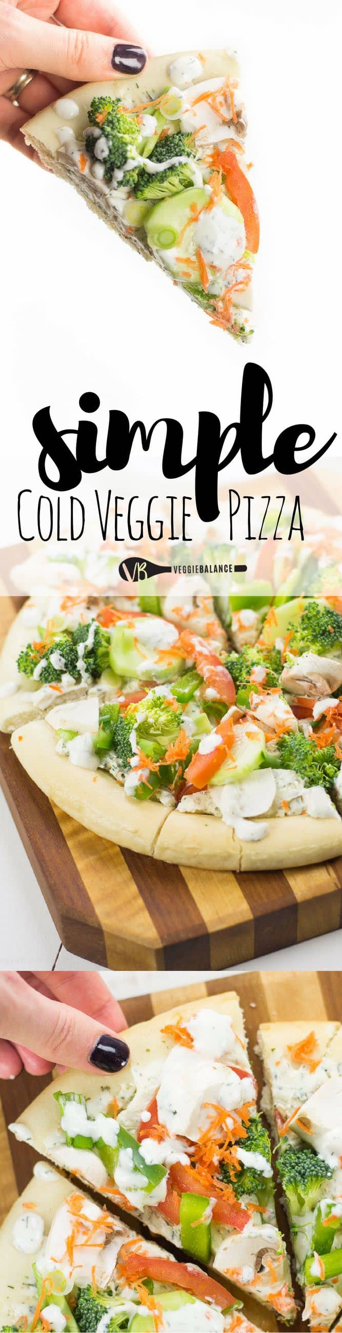 Easy & Healthy Cold Veggie Pizza (Extra Vegetables) Recipe