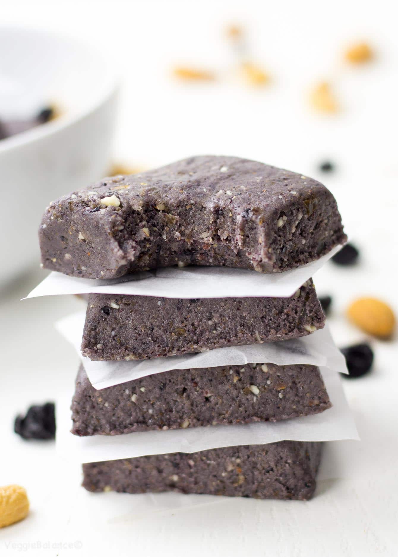 No Bake Protein Bars perfect copycat recipe RX Bars - Veggiebalance.com