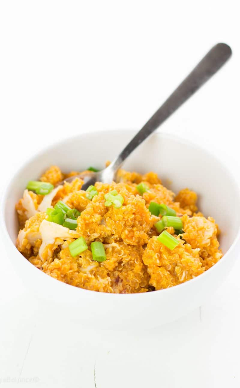 One Pot Quinoa Mac and Cheese Recipe (Buffalo Chicken Style)