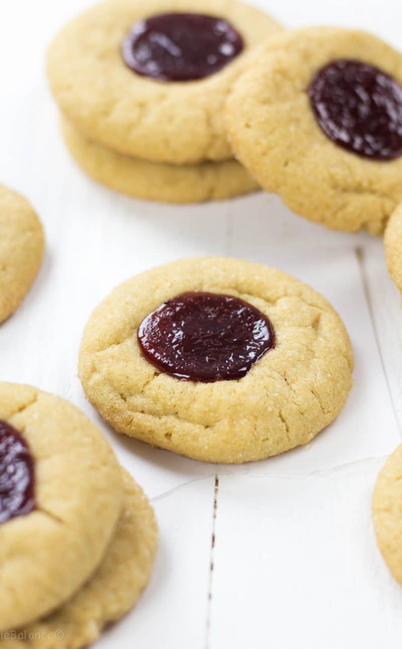 Peanut Butter Jelly Thumbprint Cookies Recipe (Gluten Free)