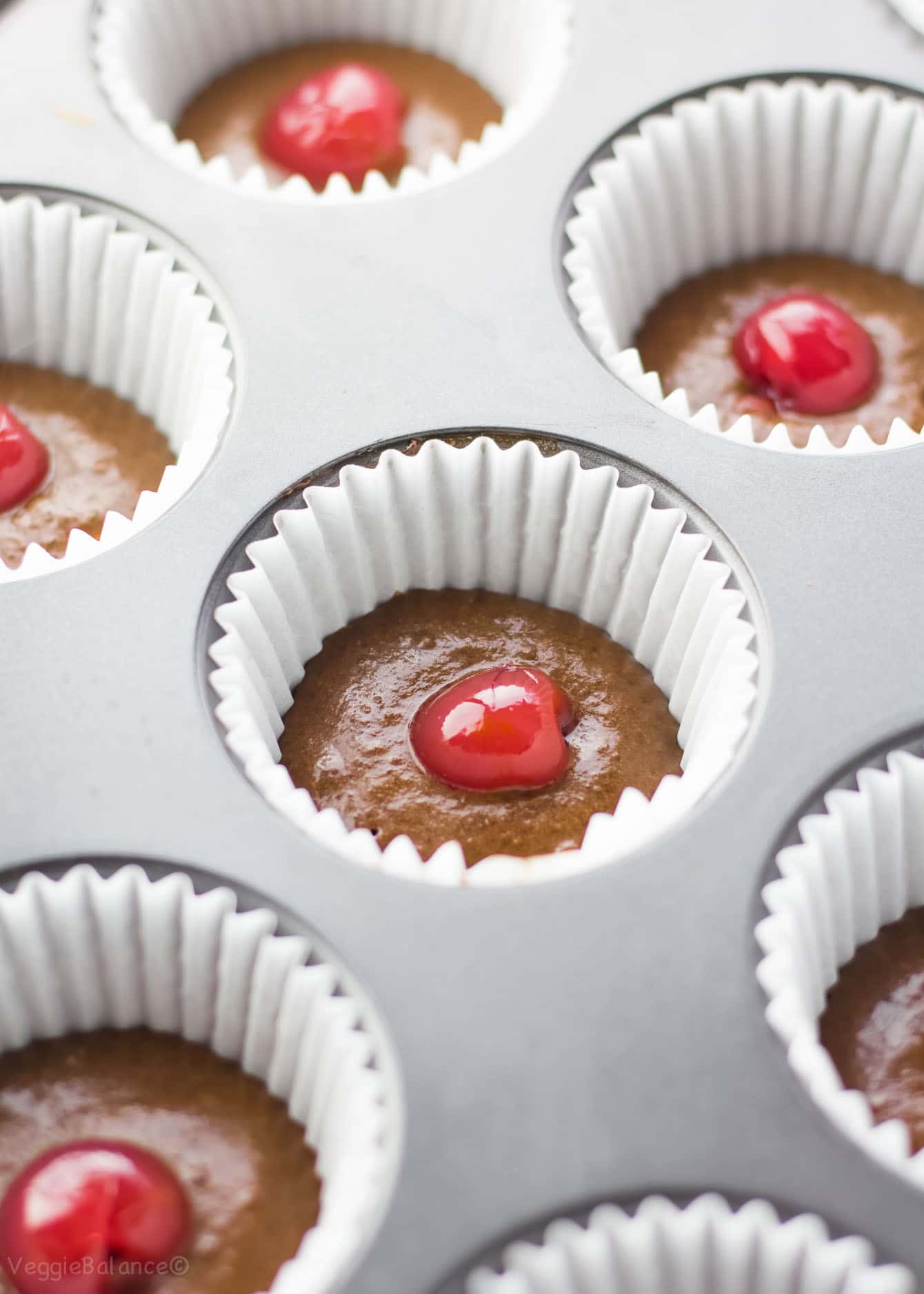 Chocolate Cherry Cupcakes Gluten Free - Veggiebalance.com