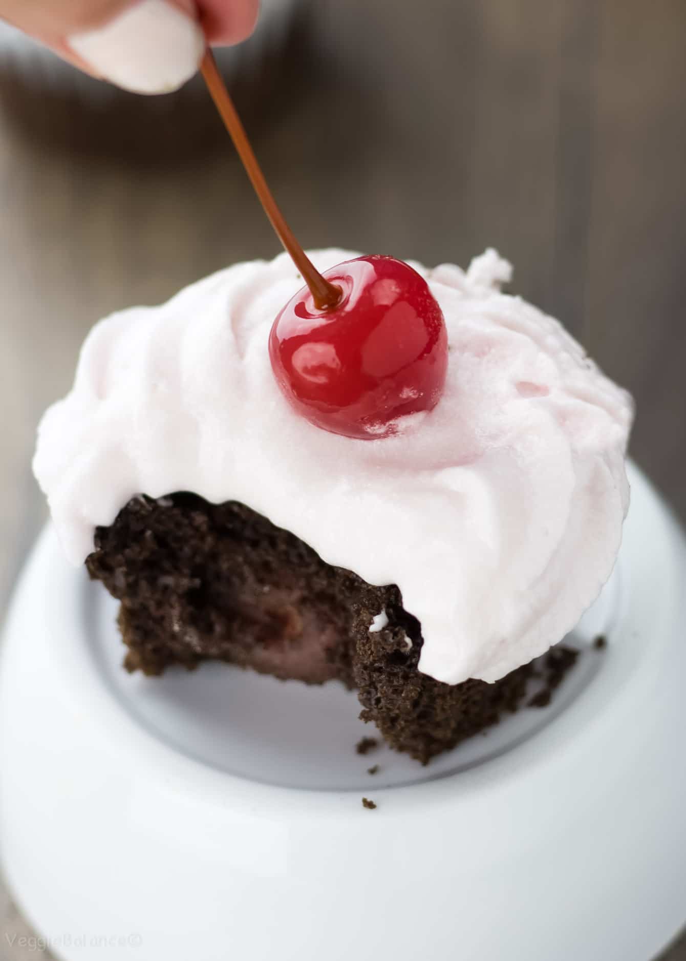 Chocolate Cherry Cupcakes Gluten Free - Veggiebalance.com