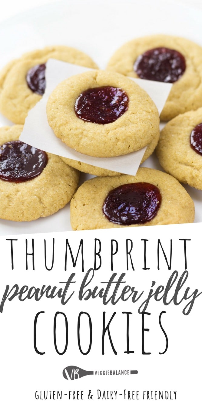 Peanut Butter Jelly Thumbprint Cookies (Gluten Free)