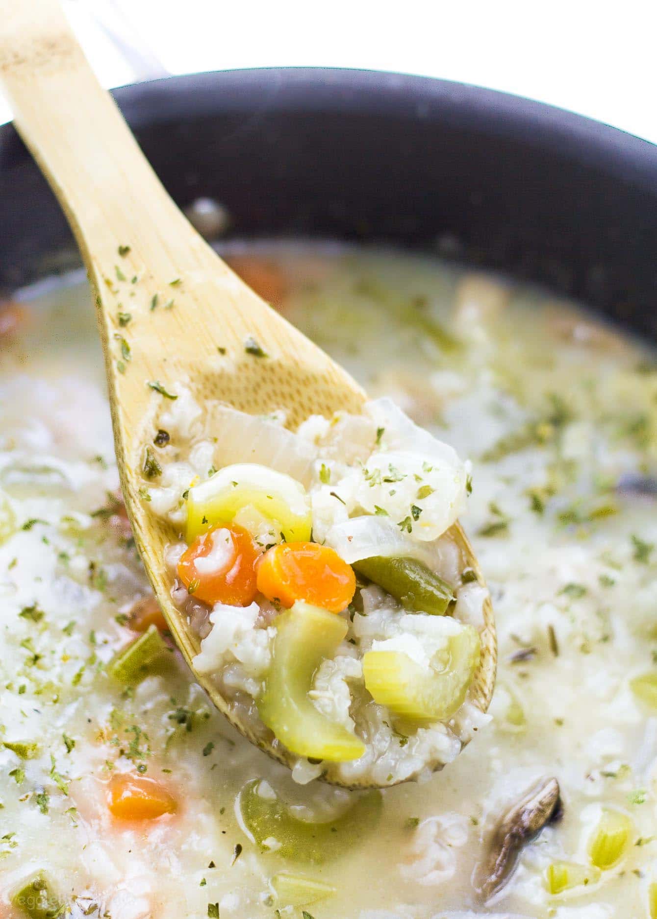 Vegetarian Wild Rice Soup made in One Pot - Veggiebalance.com)