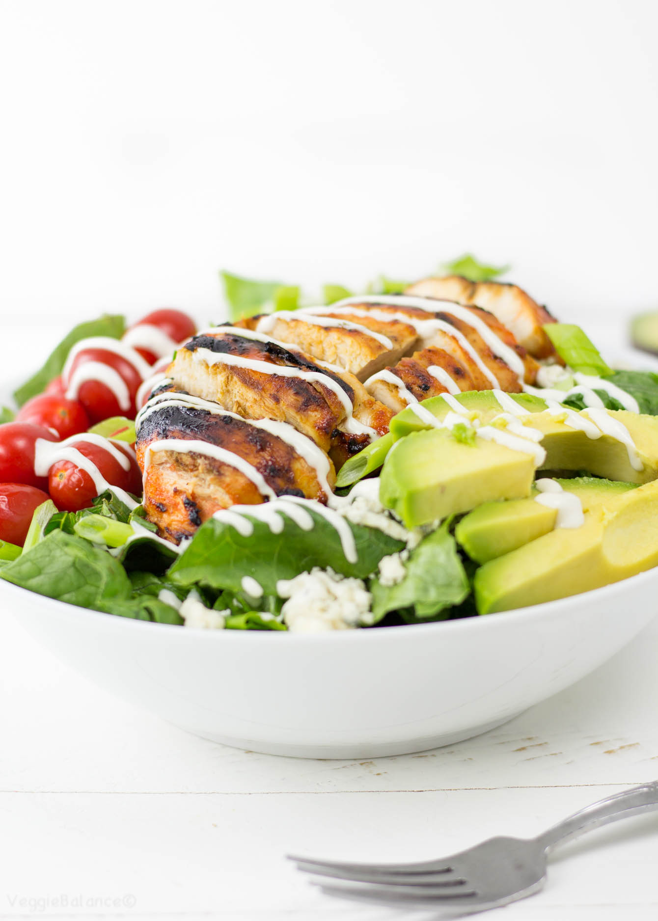 Grilled Buffalo Chicken Salad recipe - Veggiebalance.com