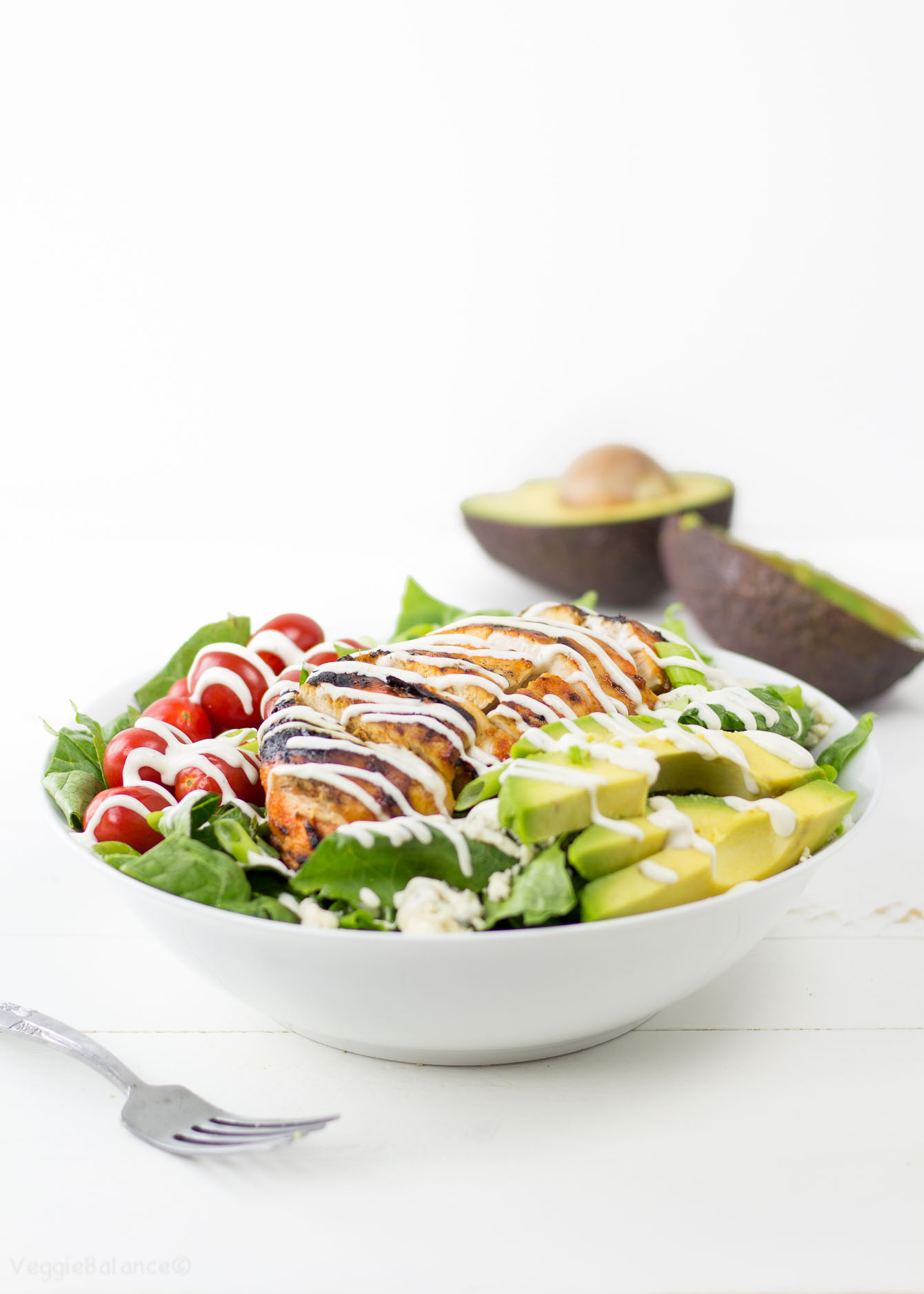 Grilled Buffalo Chicken Salad recipe - Veggiebalance.com