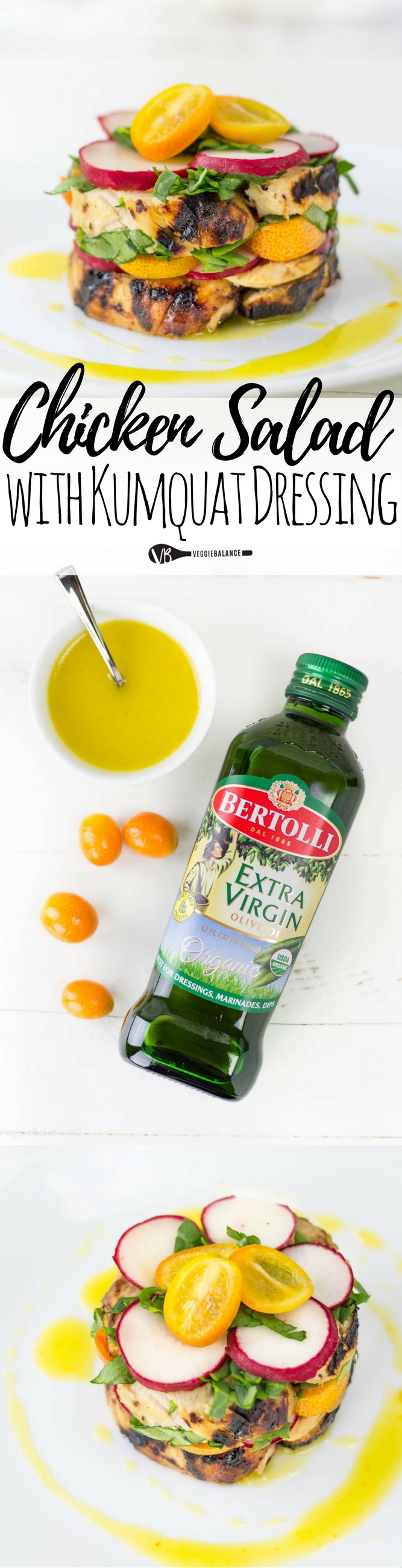 Tasty Chicken Stacked Salad with Kumquat Dressing Recipe