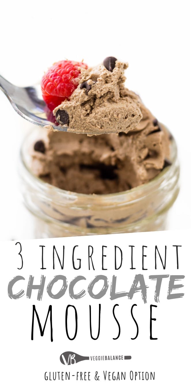 Easy 3 Ingredient Vegan Chocolate Mousse perfect for any occasion. All you need is 3 natural ingredients to whip together a eloquent dessert in minimal time. Can me made with traditional milk if your diet doesn't require dairy-free. #glutenfree #glutenfreedessert #dessert #quickdessert #dessertideas #easydessert #dairyfree #3ingredient