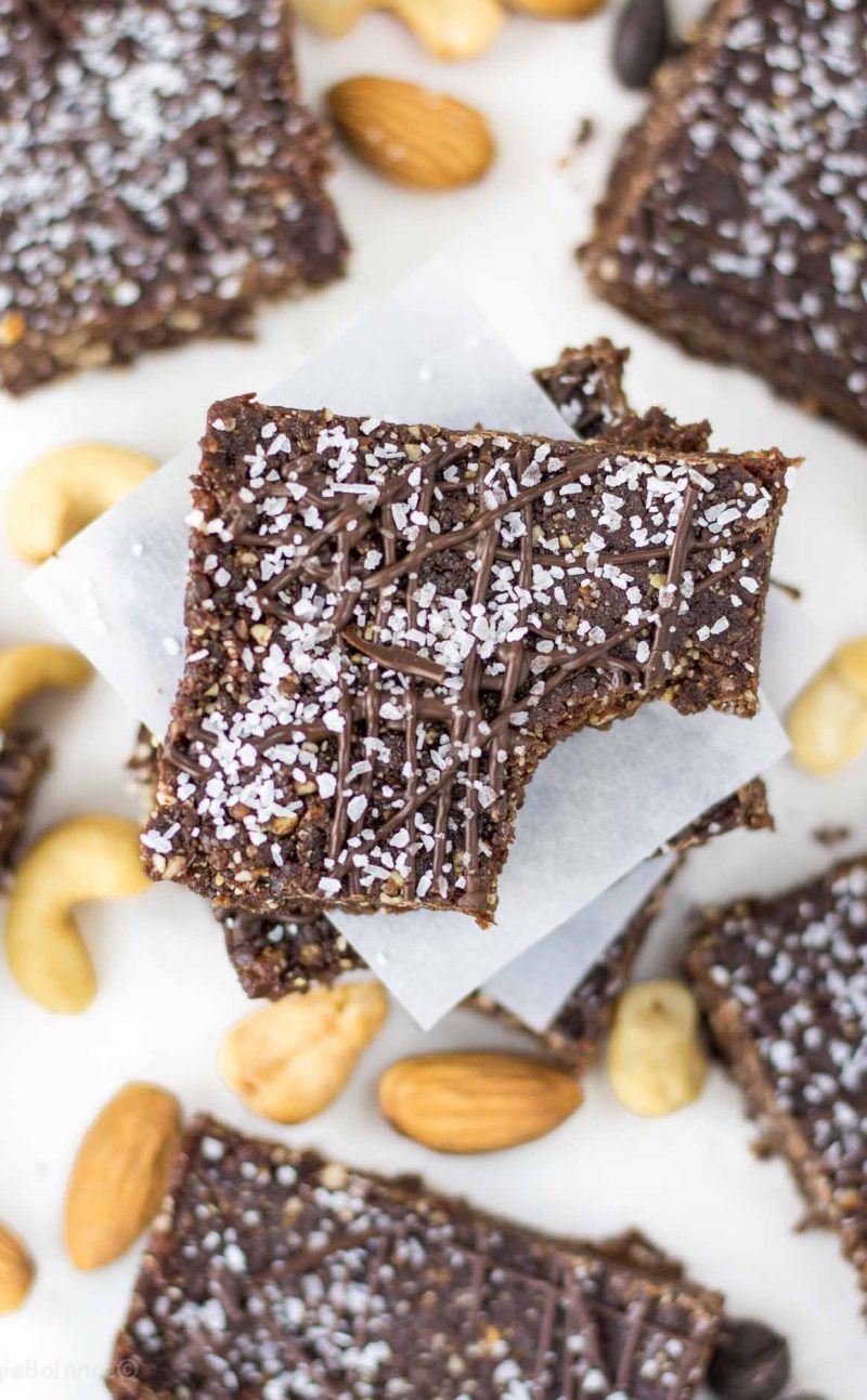 Chocolate Sea Salt Energy Bars Recipe (No Bake Bars)