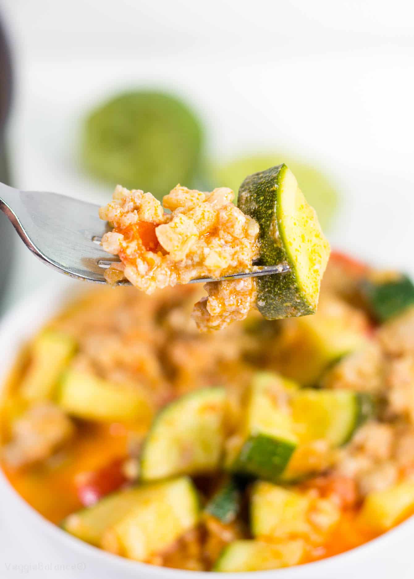 Buffalo Chicken Zucchini Rice Skillet