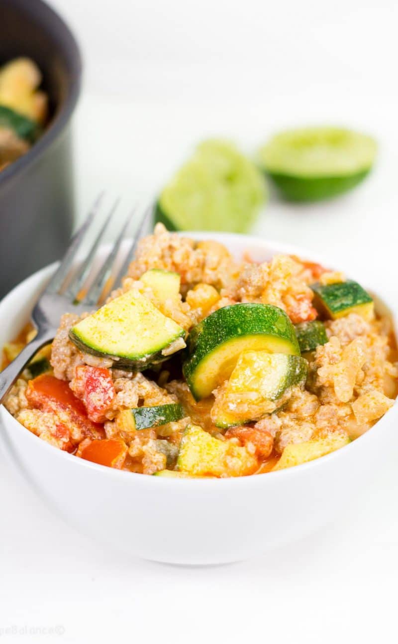 Buffalo Chicken Zucchini Rice Skillet Recipe