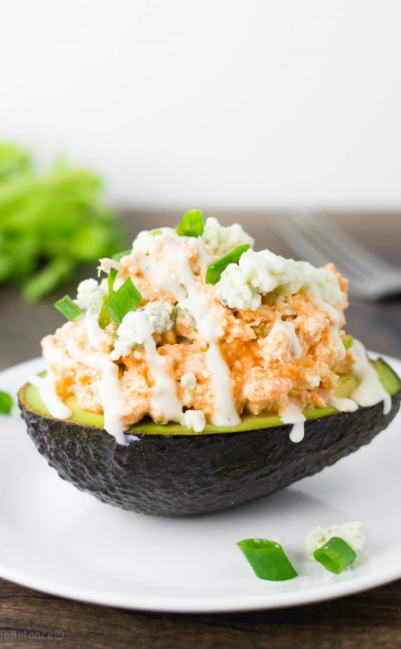 Buffalo Chicken Salad Stuffed Avocado Bowls Recipe