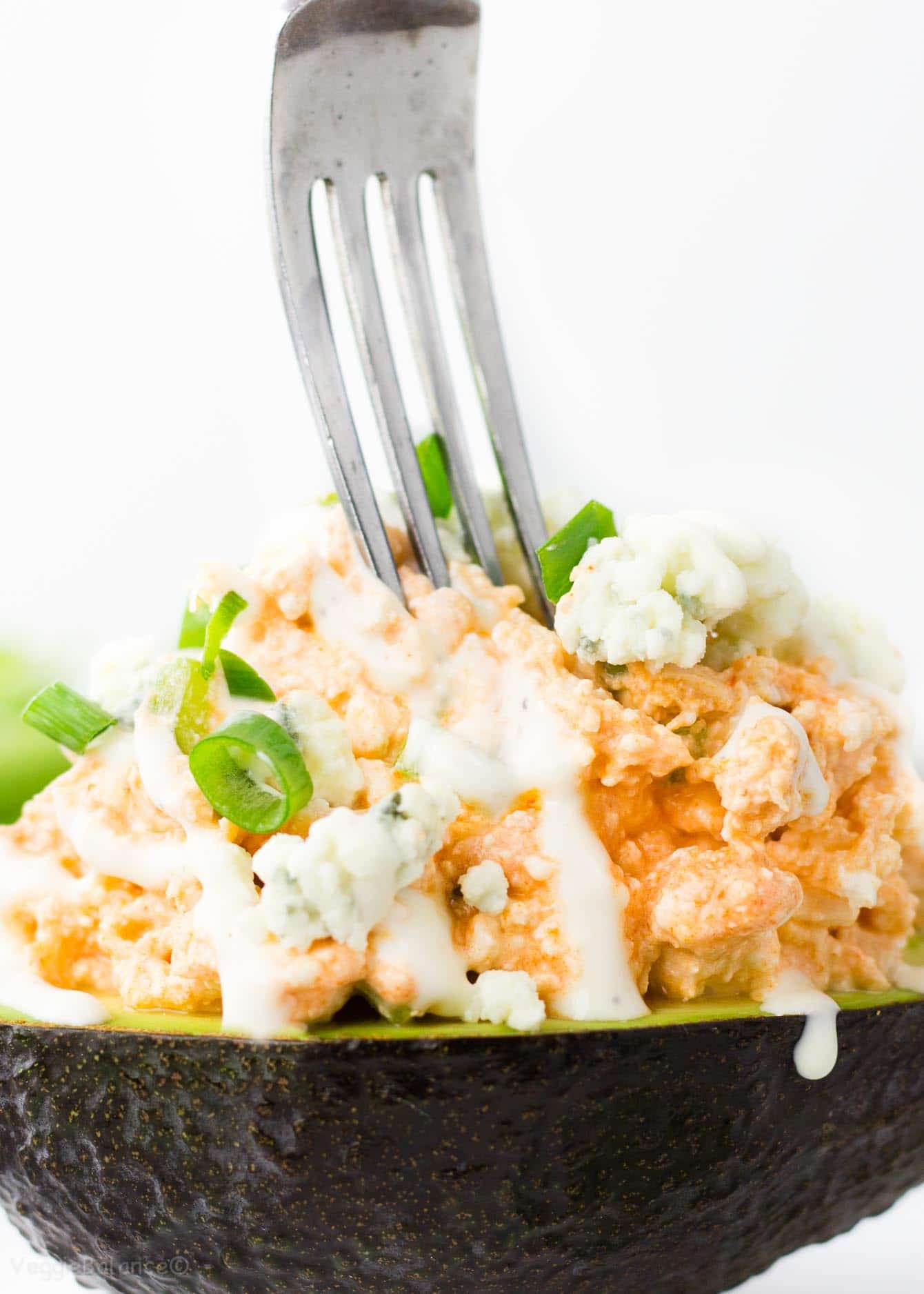 Buffalo Chicken Salad Stuffed Avocado recipe