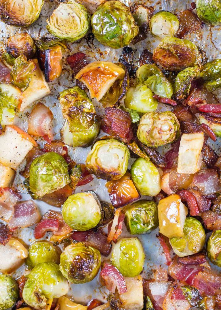 Roasted Brussel Sprouts with Bacon, Apples Recipe