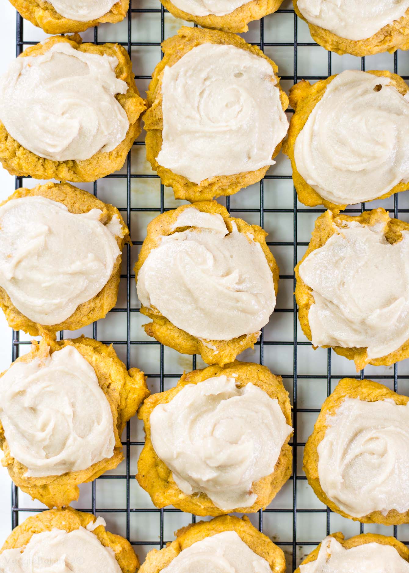 Gluten Free Soft Baked Pumpkin Cookies with Brown Sugar Frosting