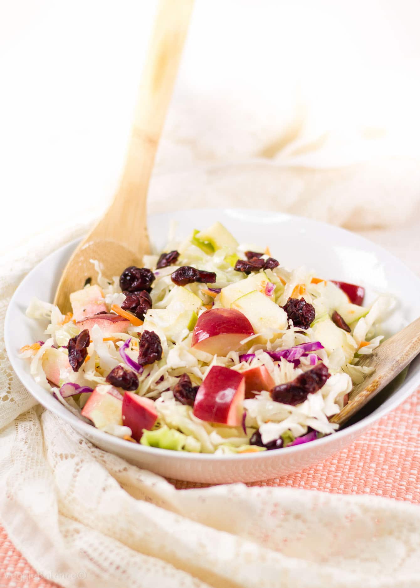 Apple Cranberry Almond Coleslaw Salad recipe