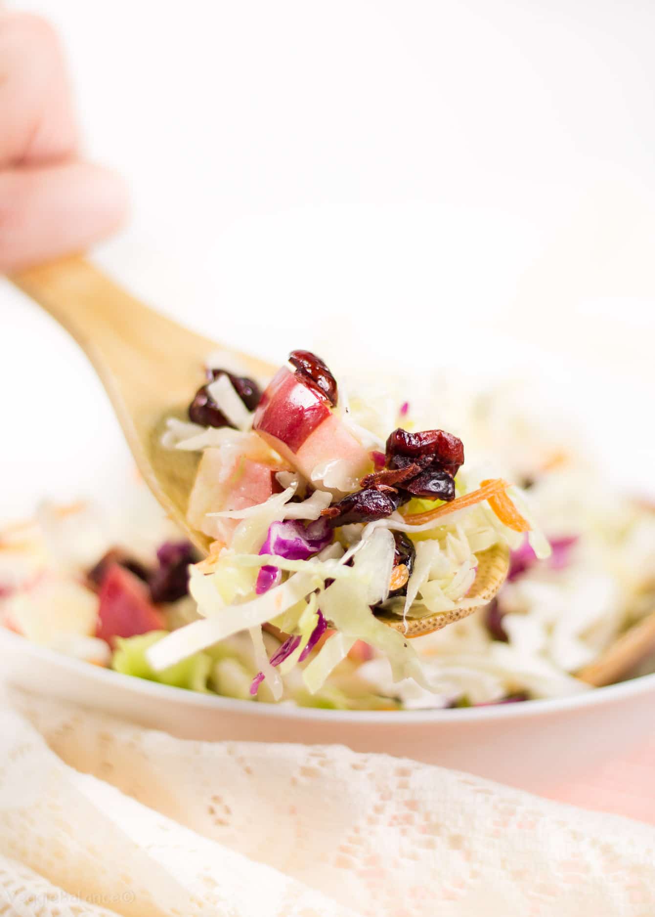 Apple Cranberry Almond Coleslaw Salad recipe