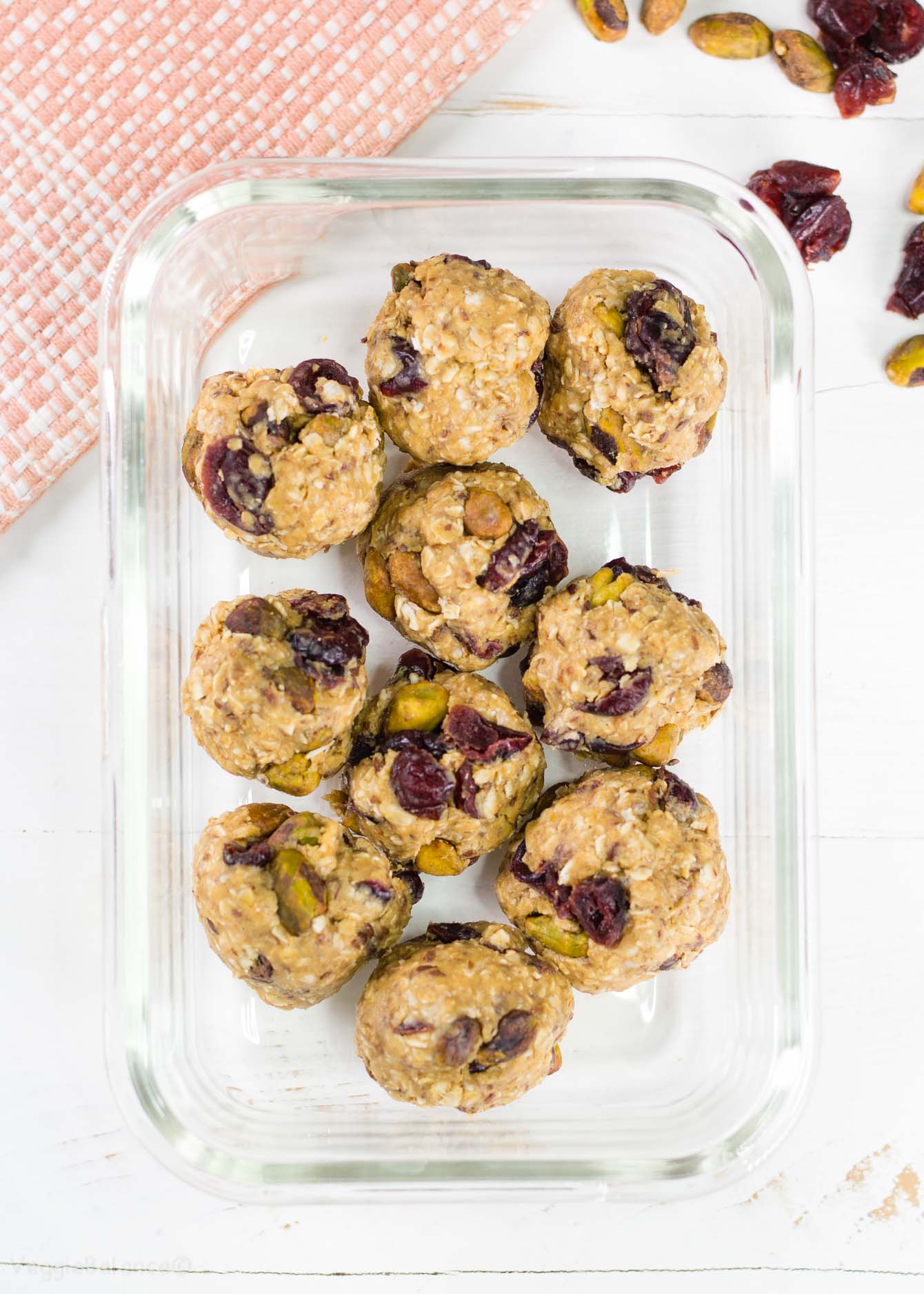 Cranberry Pistachio Energy Bites bring the business of getting up and going within reach.