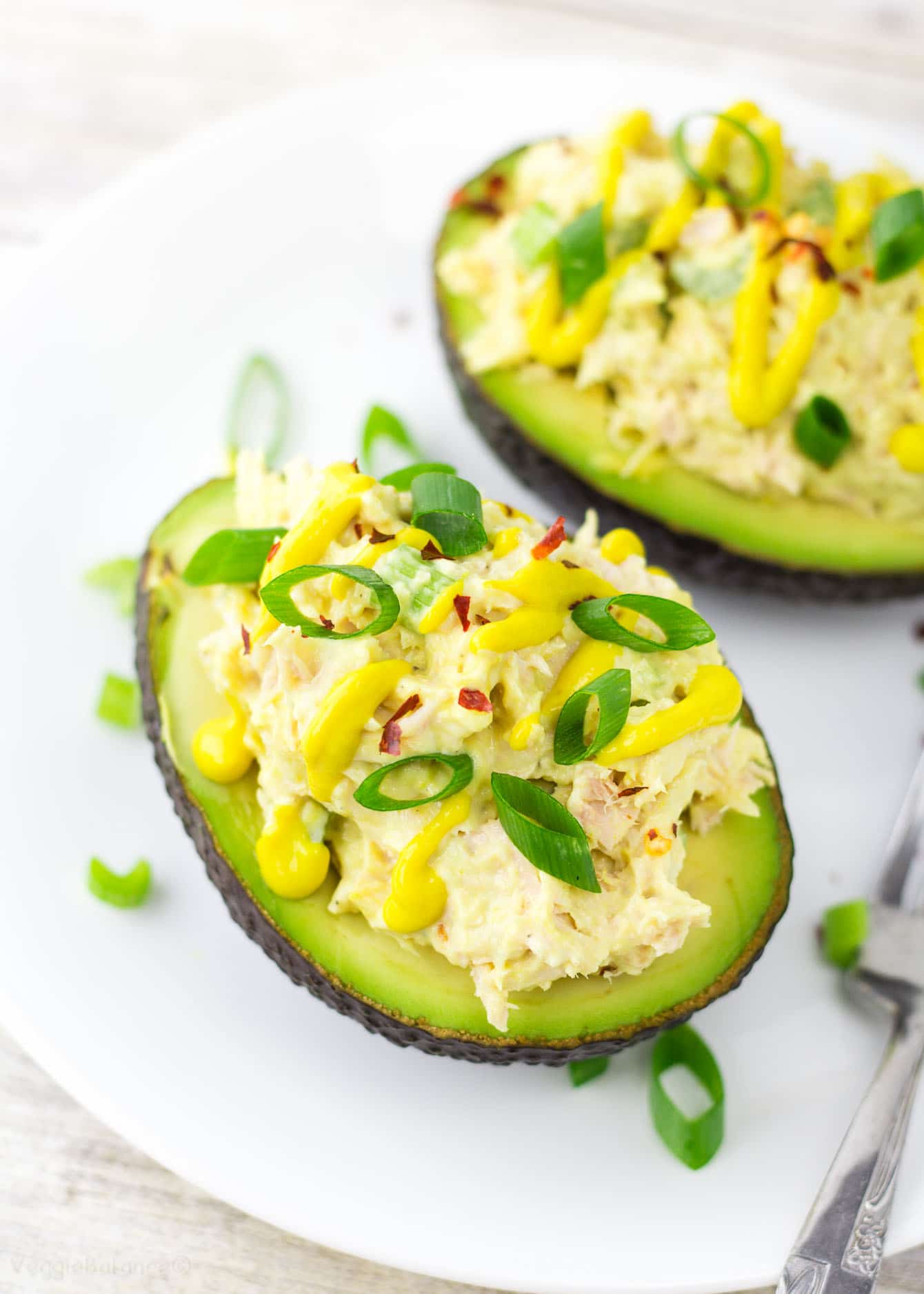 Tuna Salad Stuffed Avocado Bowls made Healthy