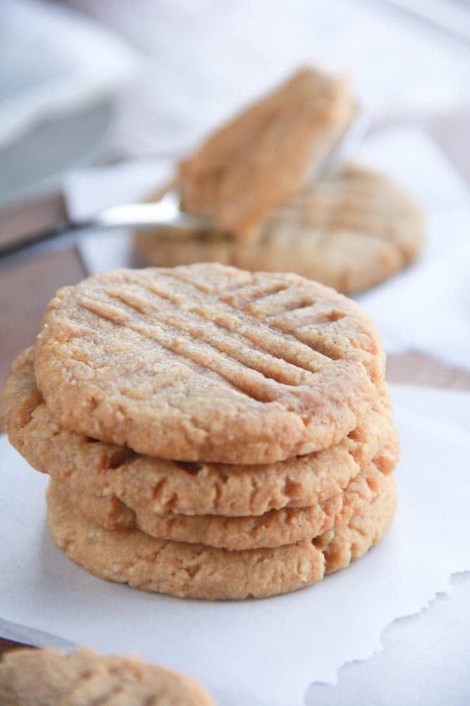 Gluten Free Peanut Butter Cookies stacked