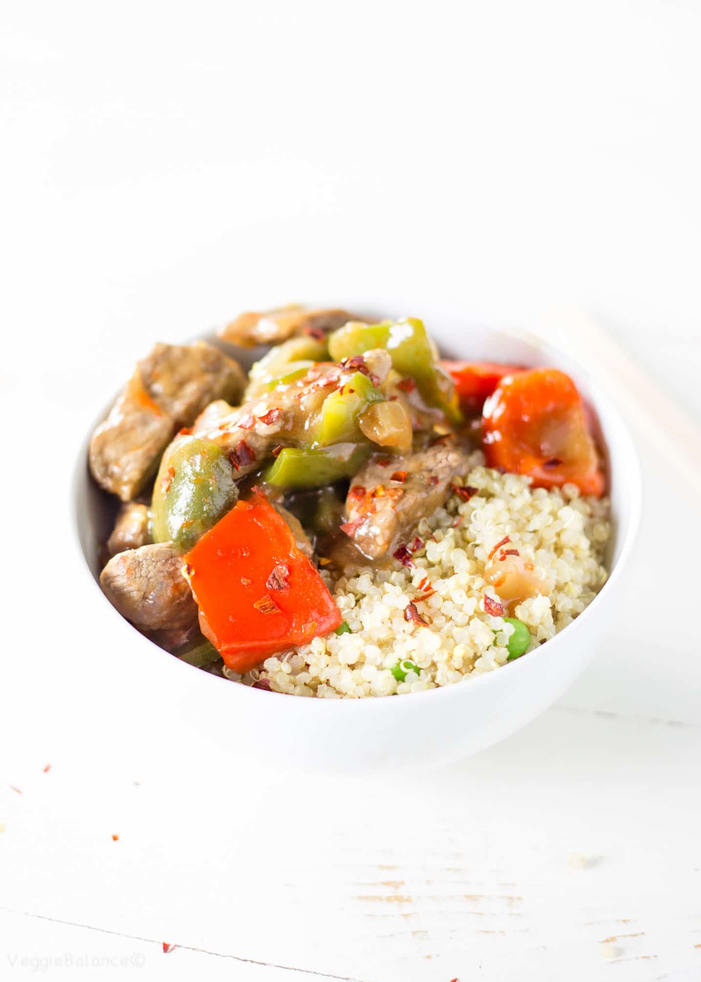 Chinese Pepper Steak over rice