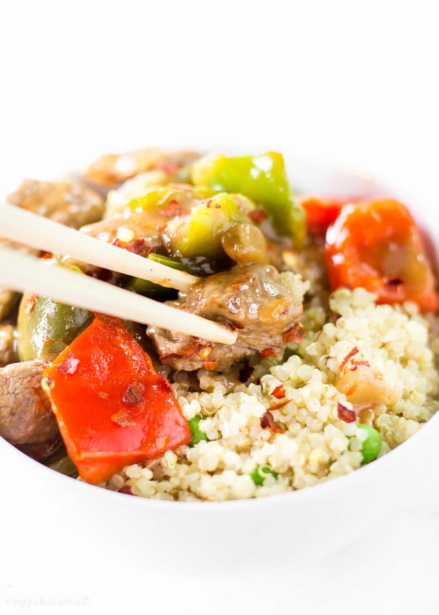 Chinese Pepper Steak on rice