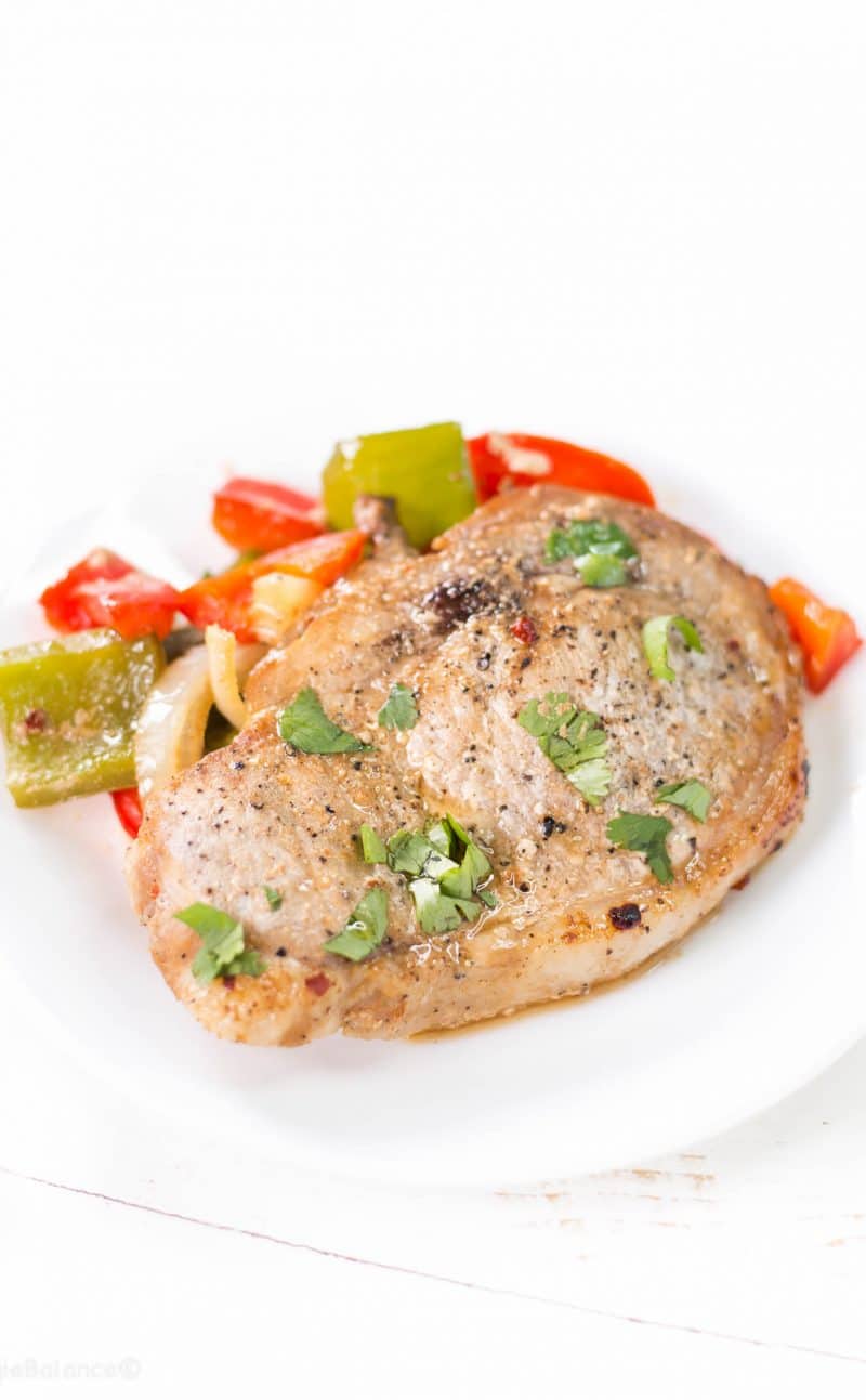 Oven Baked Pork Chops Smothered in Peppers Recipe