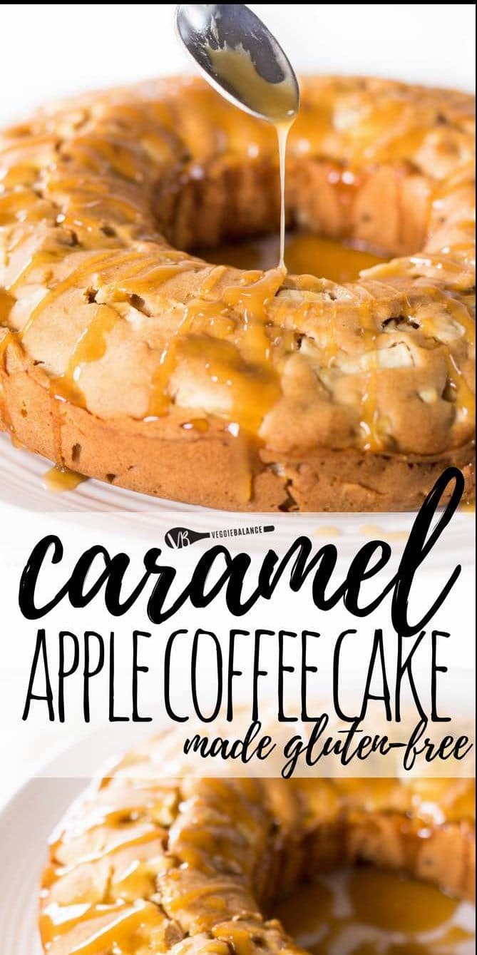 Gluten-Free Apple Coffee Cake recipe with an easy homemade caramel sauce drizzled all over for sweet perfection. Make for breakfast, brunch or coffee dates on a Sunday morning. Easy to whip together, delicious and looks like masterpiece.
(Gluten-Free, Nut-Free, Dairy-Free and Low-Sugar friendly)