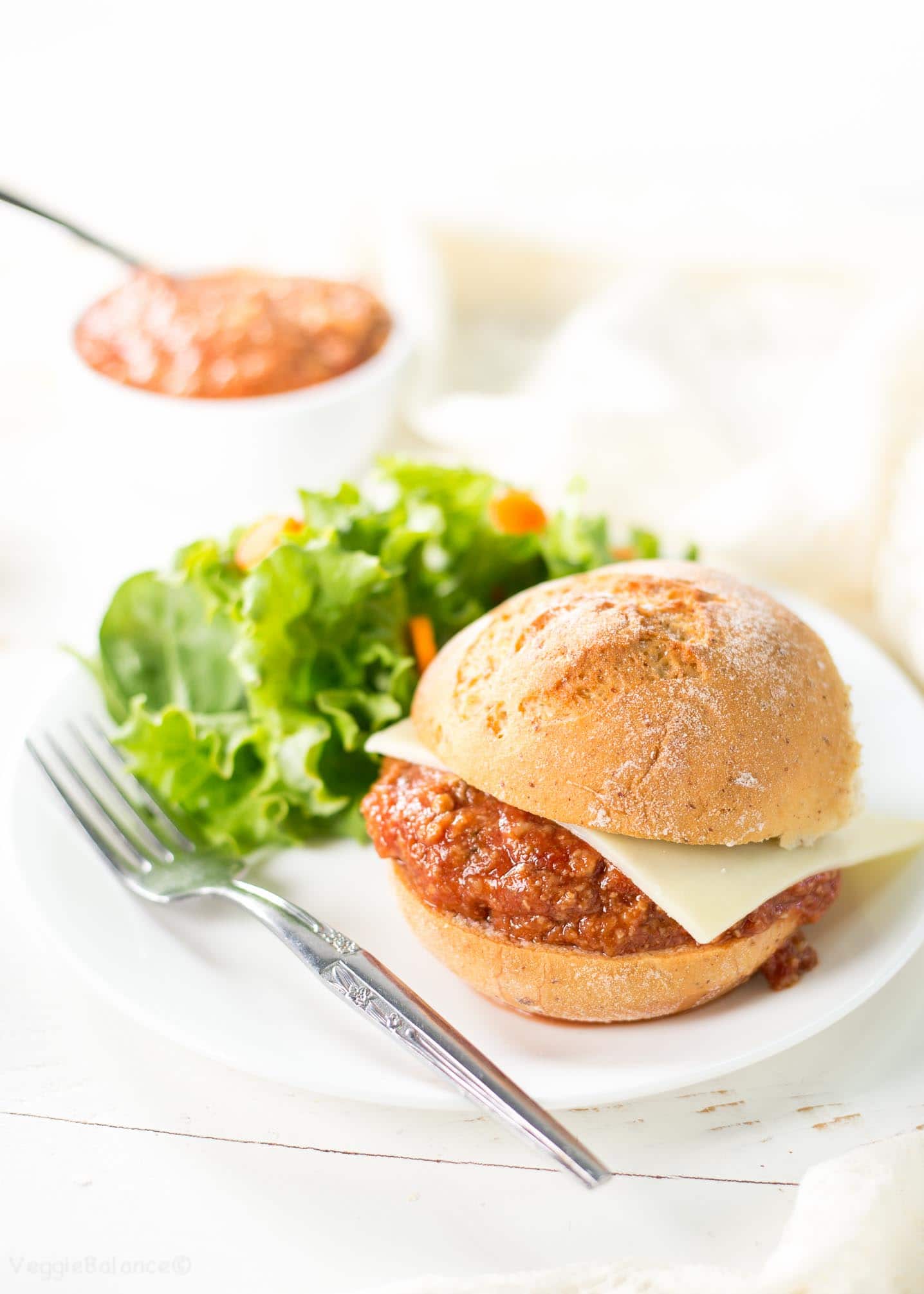 Vegetarian Sloppy Joes recipe on gluten-free bun