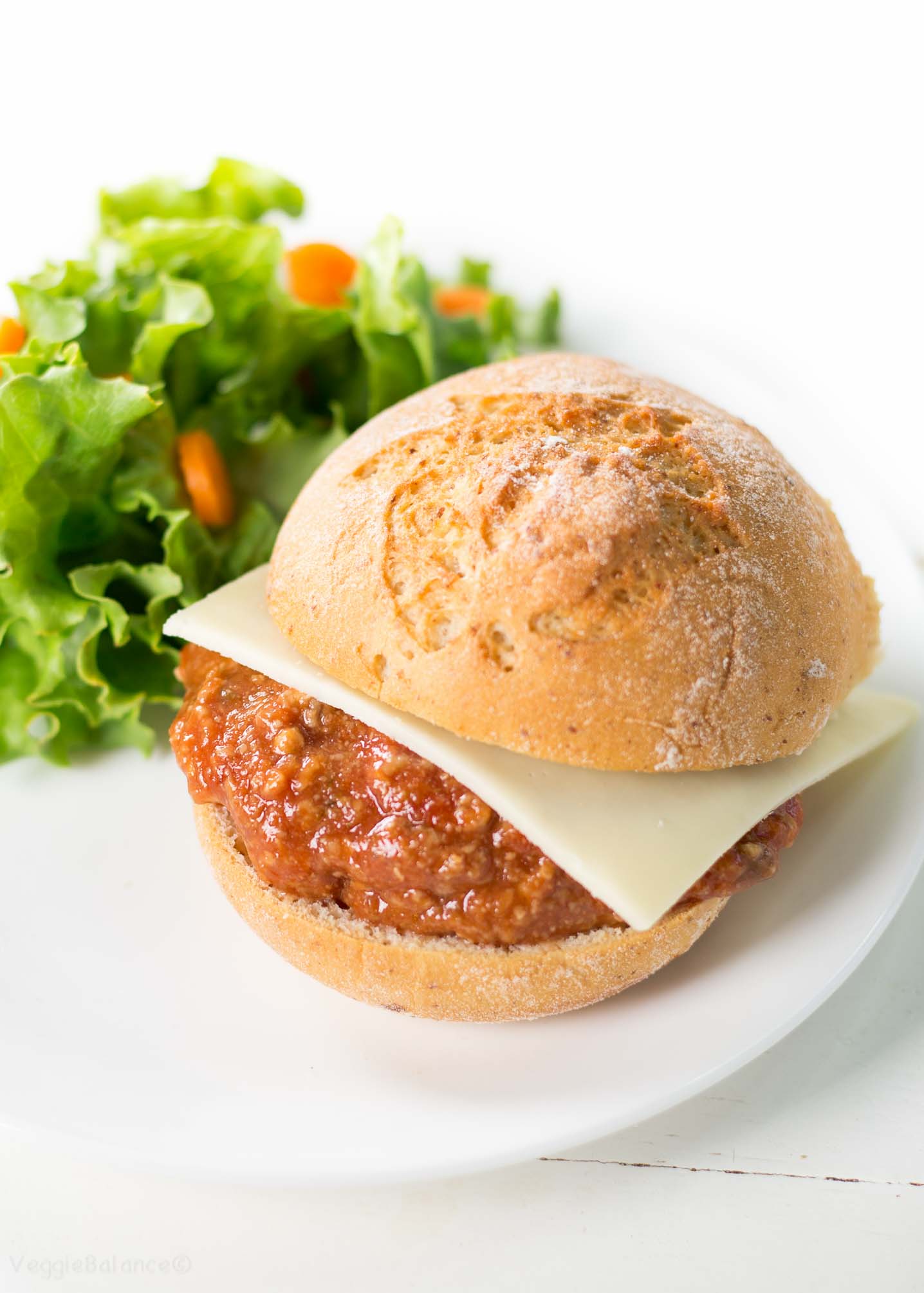 Vegetarian Sloppy Joes recipe on gluten-free bun