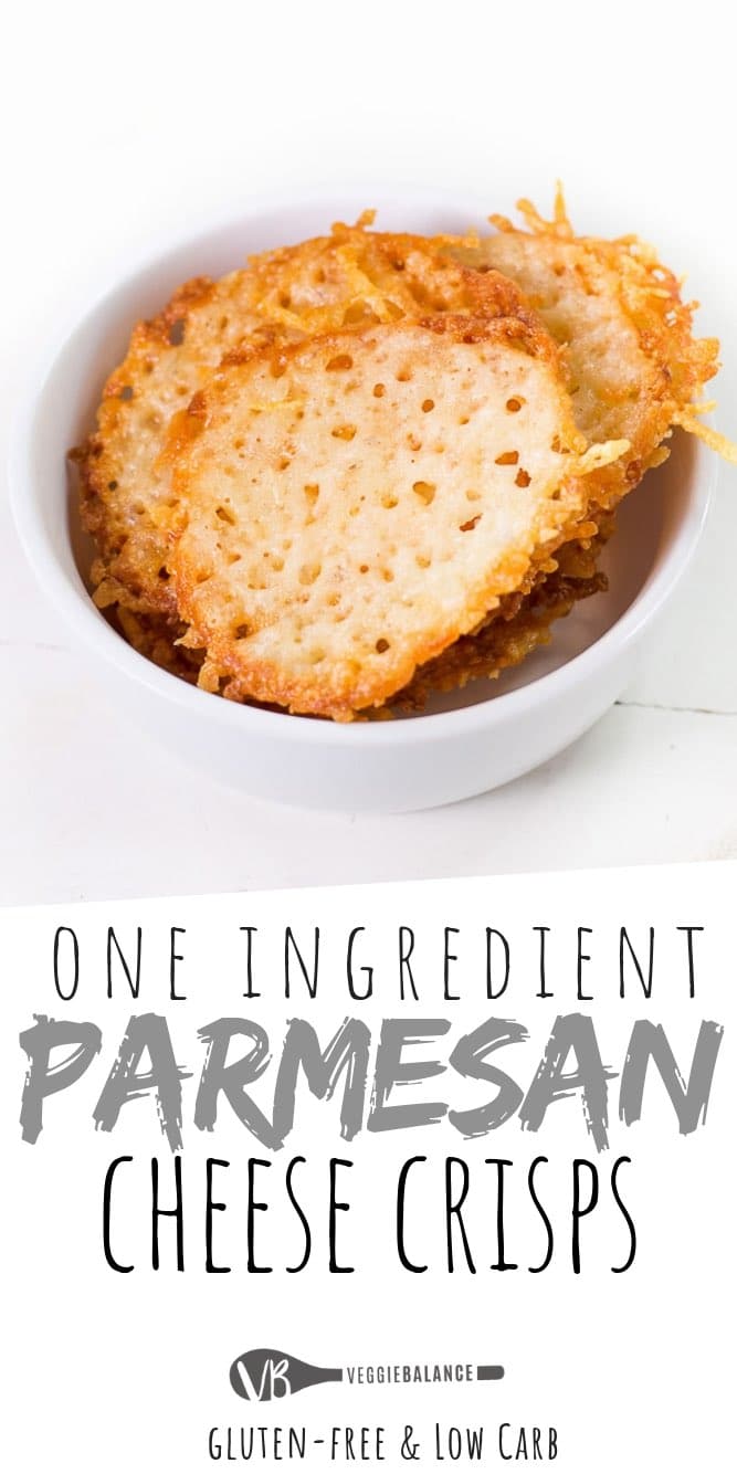 Parmesan Cheese Crisps recipe that requires just one ingredient and 10 minutes. You'll have crunchy and tasty cheese crisps in no time with this easy baked crisp recipe. #cheesechips #parmesanchips #parmesancrisps #cheesecrisps #easysnack #glutenfree