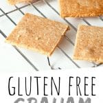 PINTEREST IMAGE with words "Gluten Free Graham Crackers" Gluten Free Graham Crackers on a cooling rack