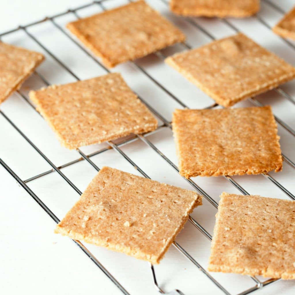 Gluten Free Graham Crackers on a cooling rack