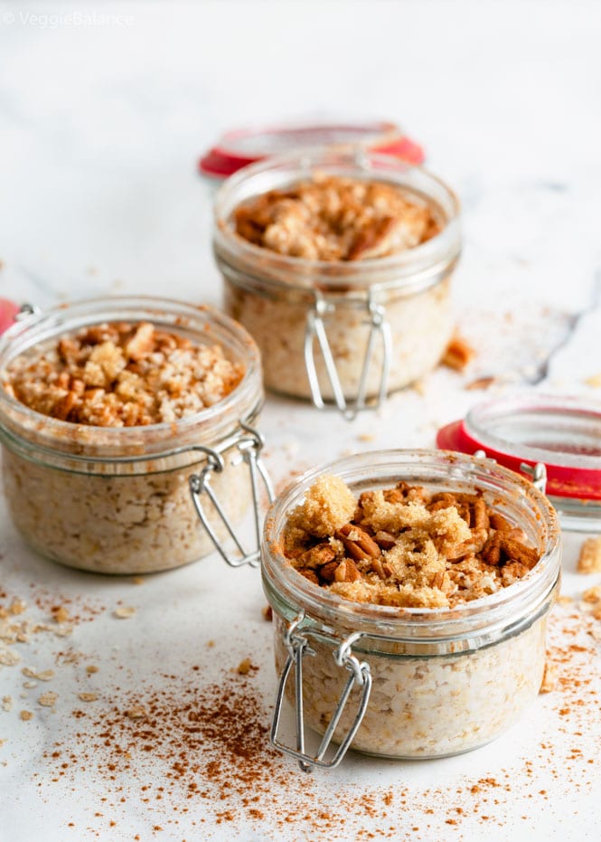 Meal Prep Oatmeal Jars Oatmeal Prep Recipe-5 - Plant-Based Easy Recipes by Veggie Balance