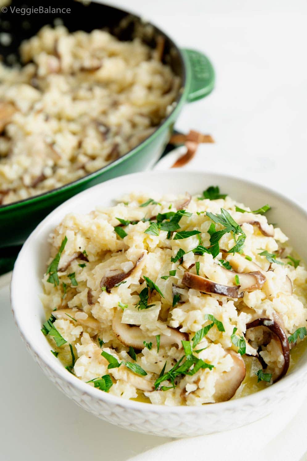 Low Carb Cauliflower Mushroom Risotto