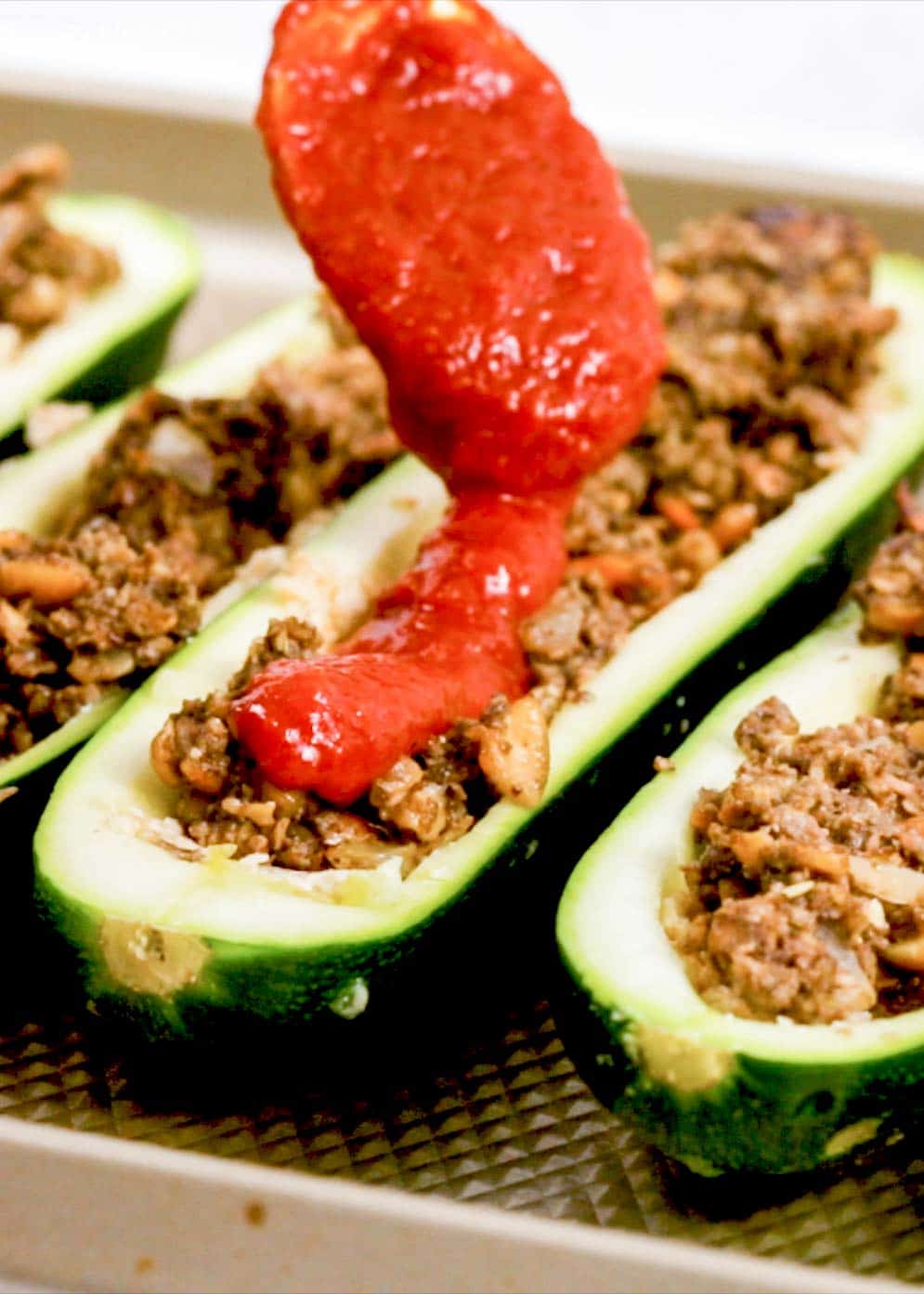 Insanely Good Italian Vegetarian Stuffed Zucchini Boats Recipe