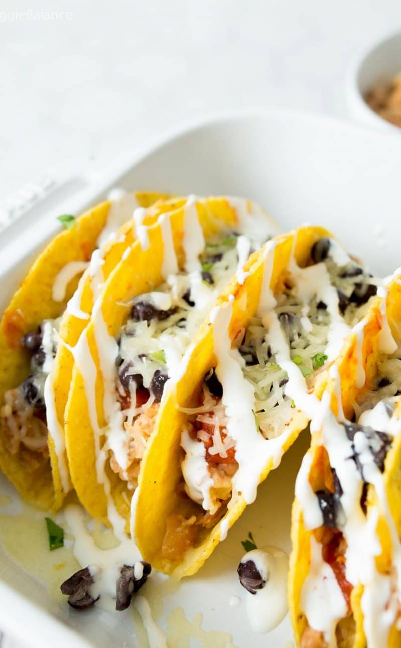 Baked Vegetarian Refried Bean Tacos Recipe