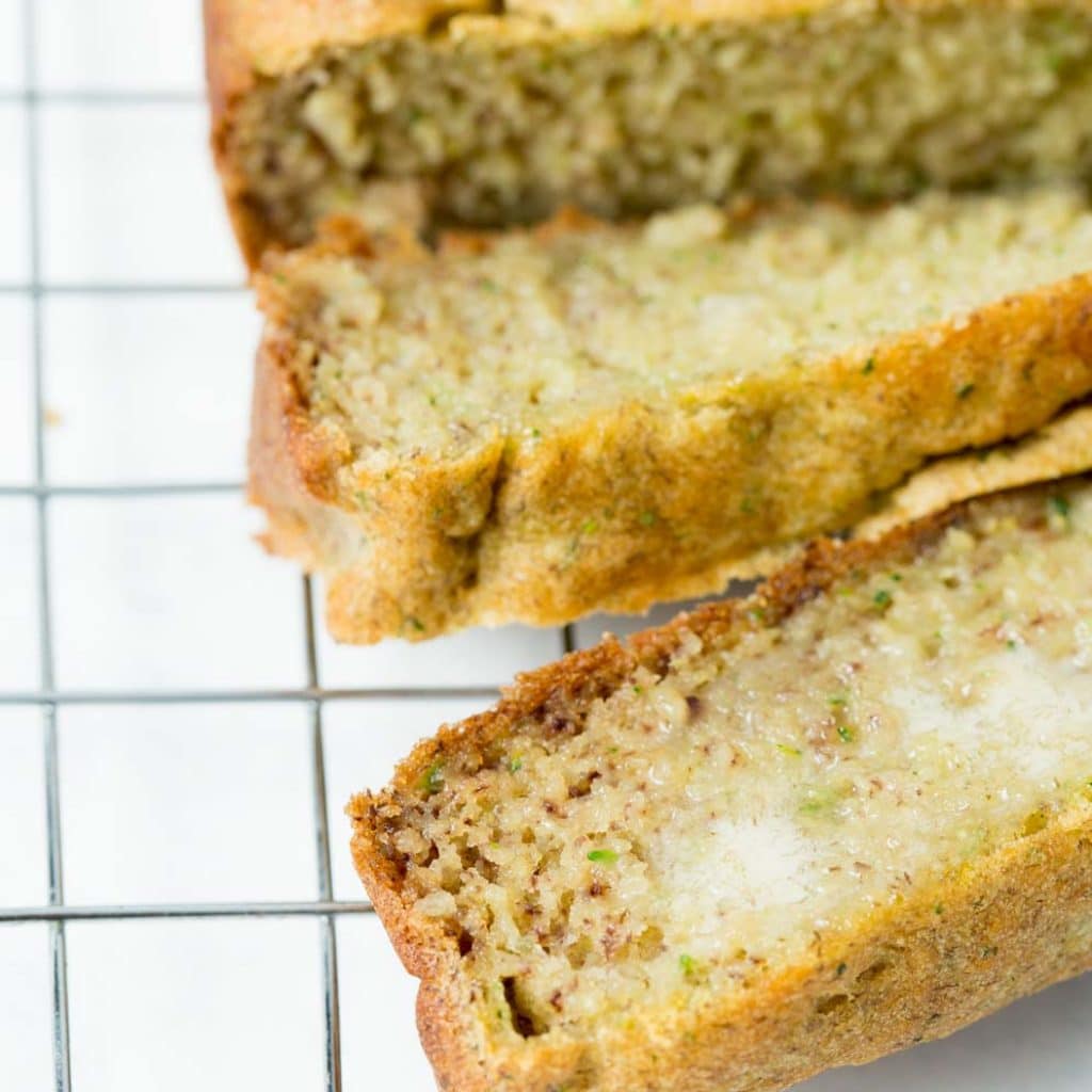 Vegan Gluten-Free Zucchini Bread Slices with Vegan Butter