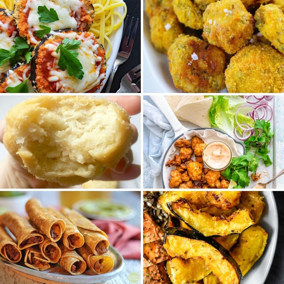 Easy vegan air fryer recipes from the content formed in a collage